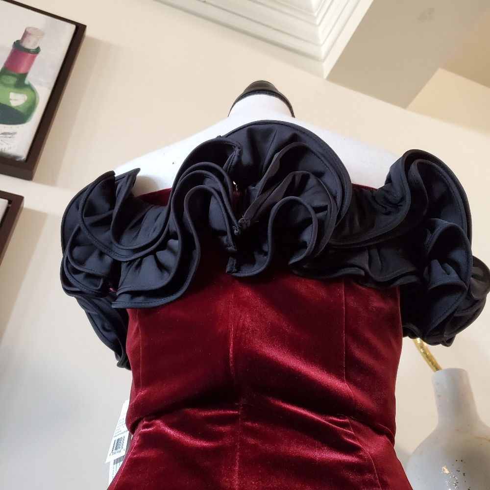 🔥Aidan Mattox Off the Shoulder Velvet Dress - Picture 9 of 16